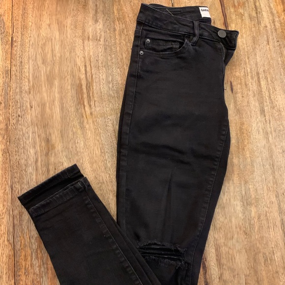 Black Distressed High-Rise Ripped Jeans - 0 - Picture 2 of 8